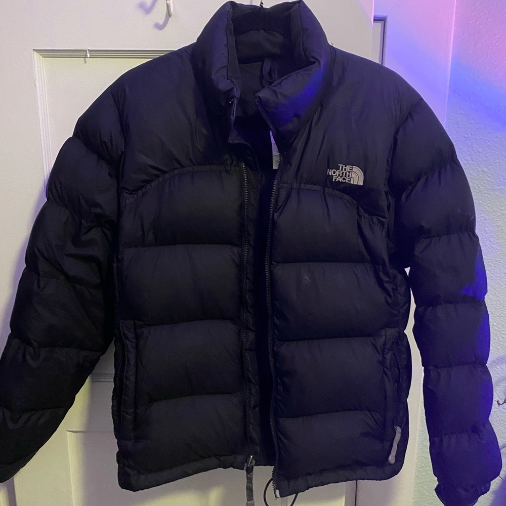 The North Face Down Jacket Womens Medium Nuptse Puffer 700 Black Vintage